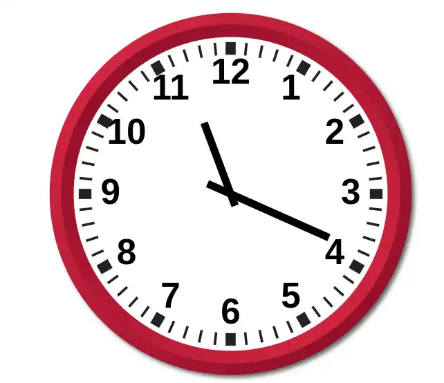 Analog clock displaying 11:19